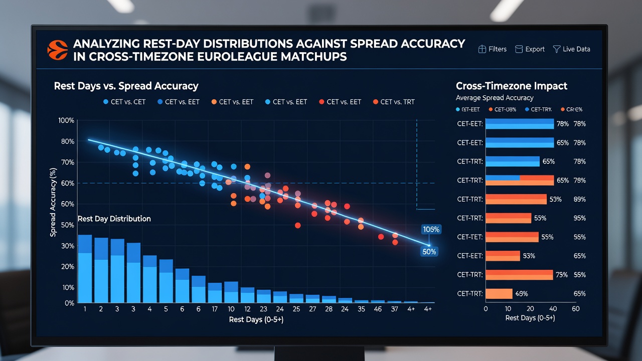 Graph showing spread accuracy versus rest days in Euroleague