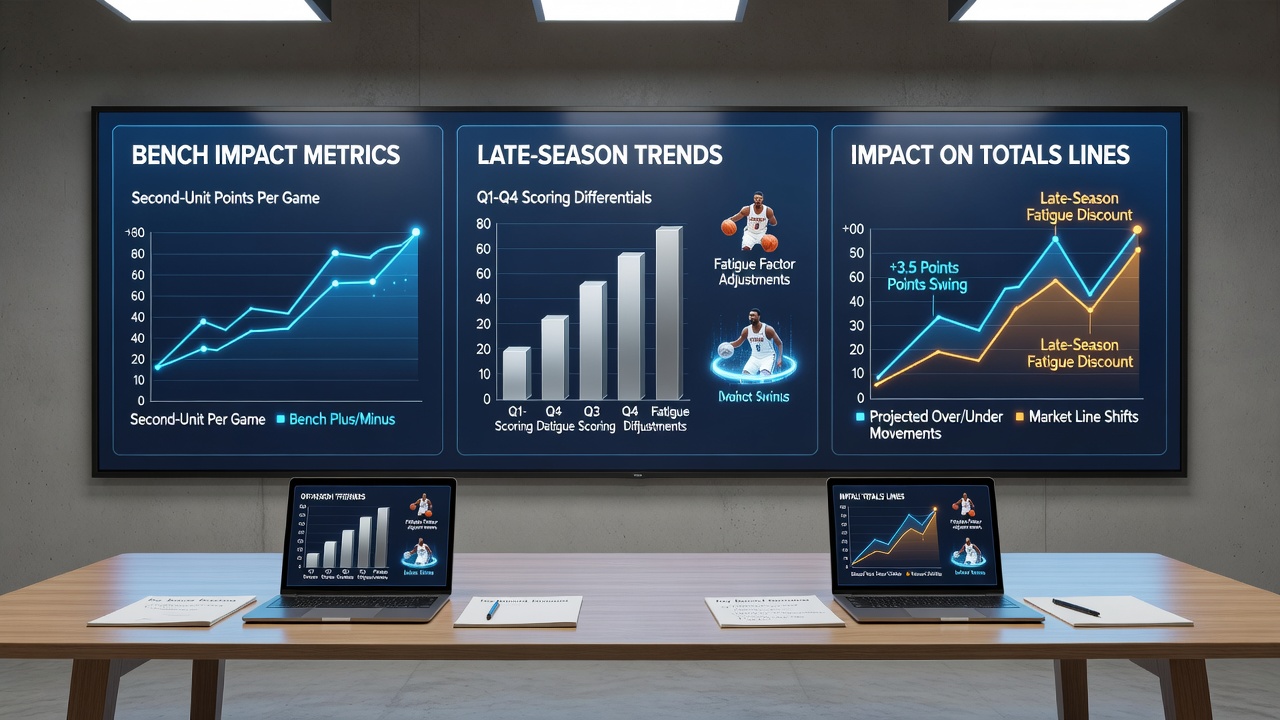 Chart showing bench scoring trends affecting NBA over under lines
