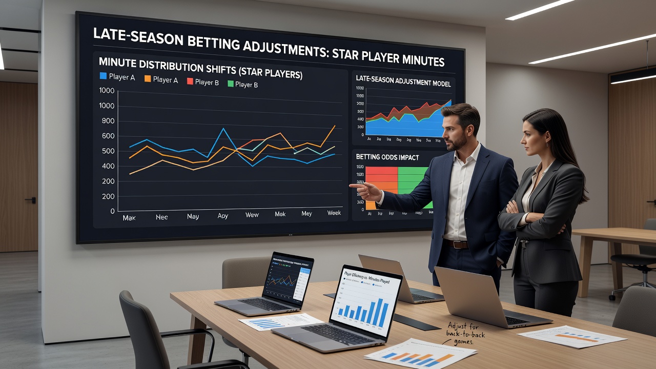 Chart showing minute distribution changes and corresponding betting line movements