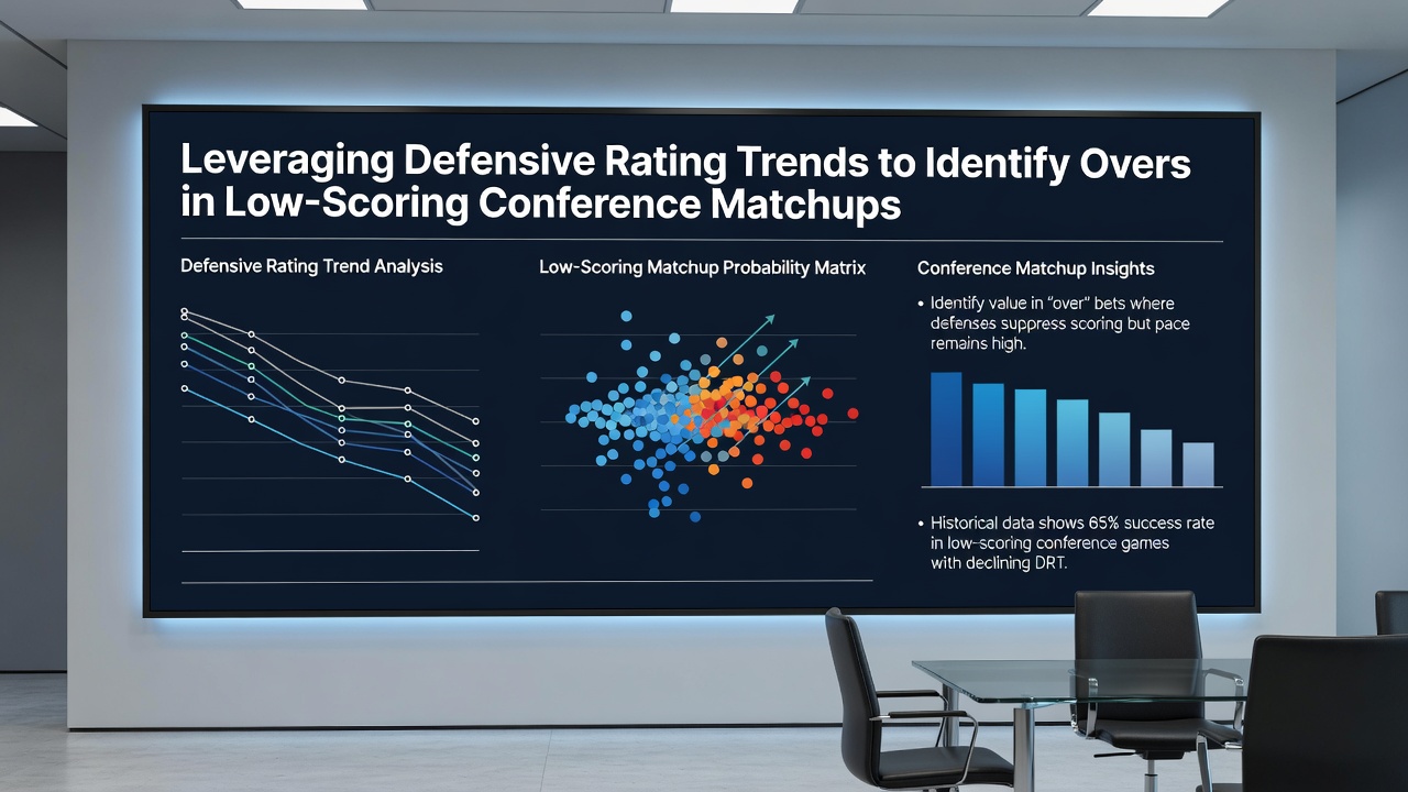 Statistical charts displaying defensive rating trends over multiple conference games
