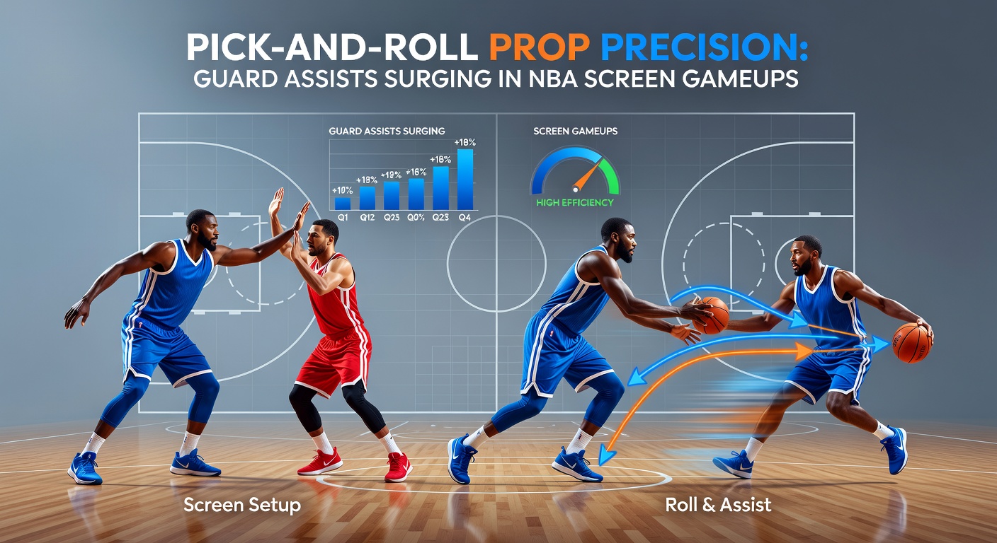Close-up of an NBA guard threading a pick-and-roll pass through traffic for an assist during a high-stakes playoff game