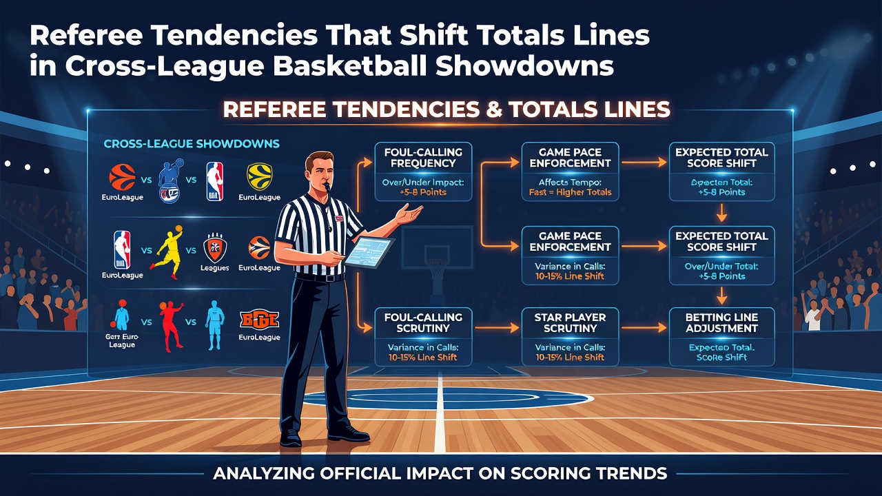 Close-up of basketball action highlighting referee positioning near the basket during a cross-league game