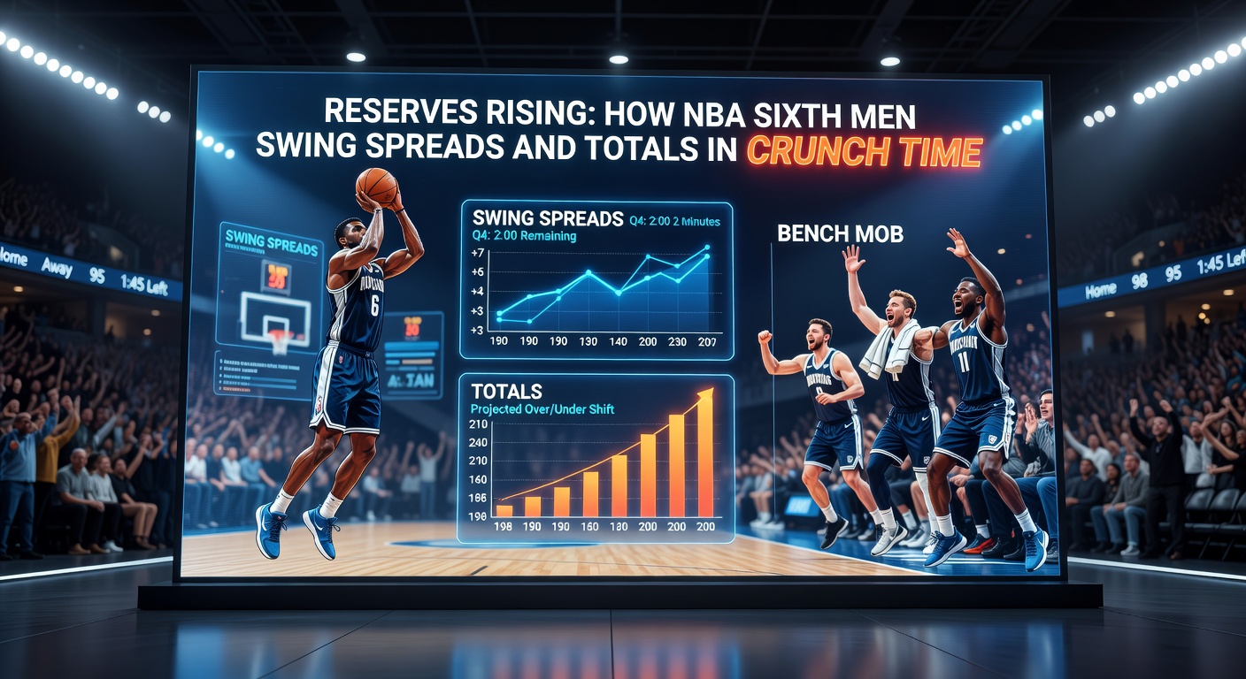 Chart displaying NBA bench production stats in fourth quarters of close games, with bars showing points, assists, and plus-minus